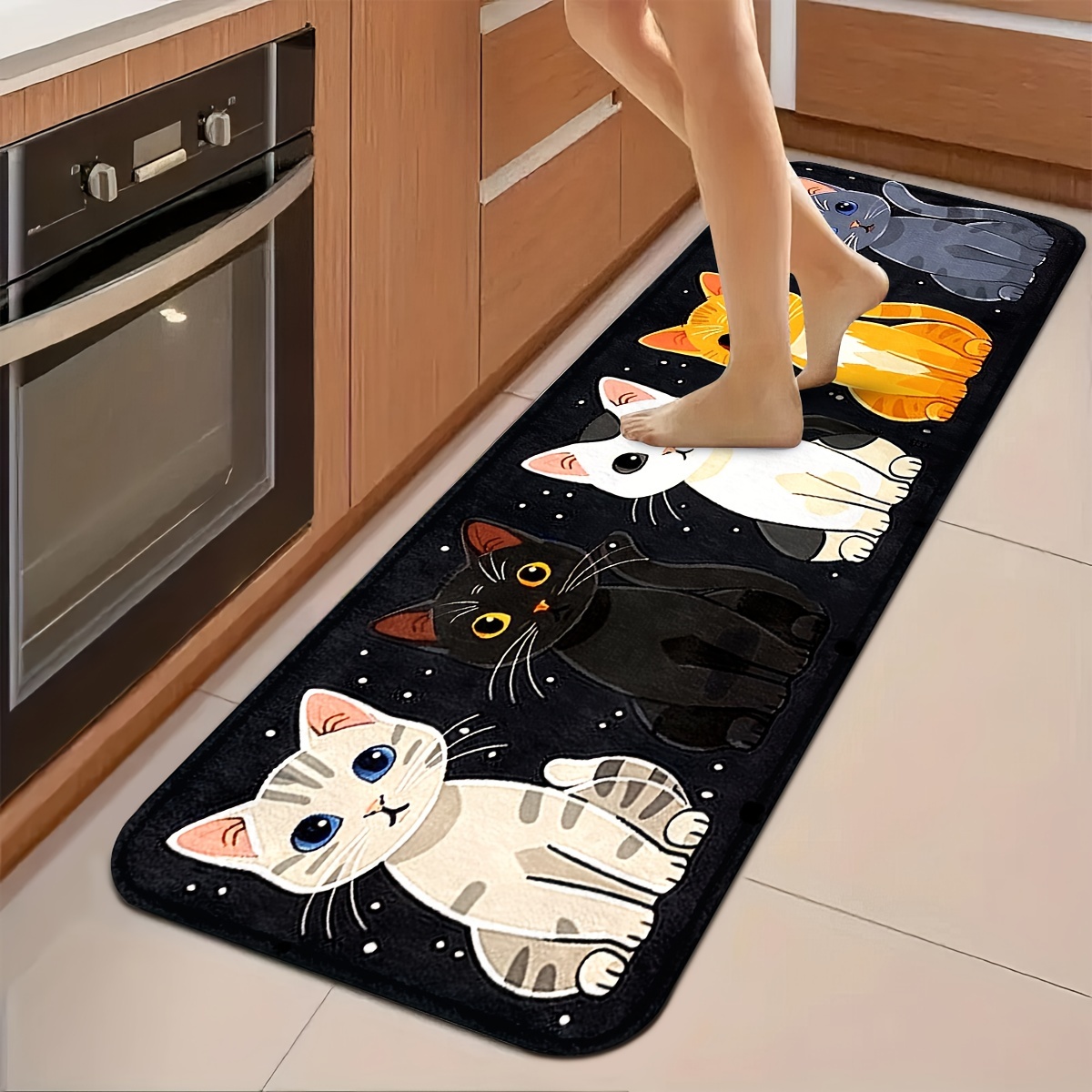 Anti Fatigue Mat - سجادة مطبخ بتصميم قطة لطيفة من