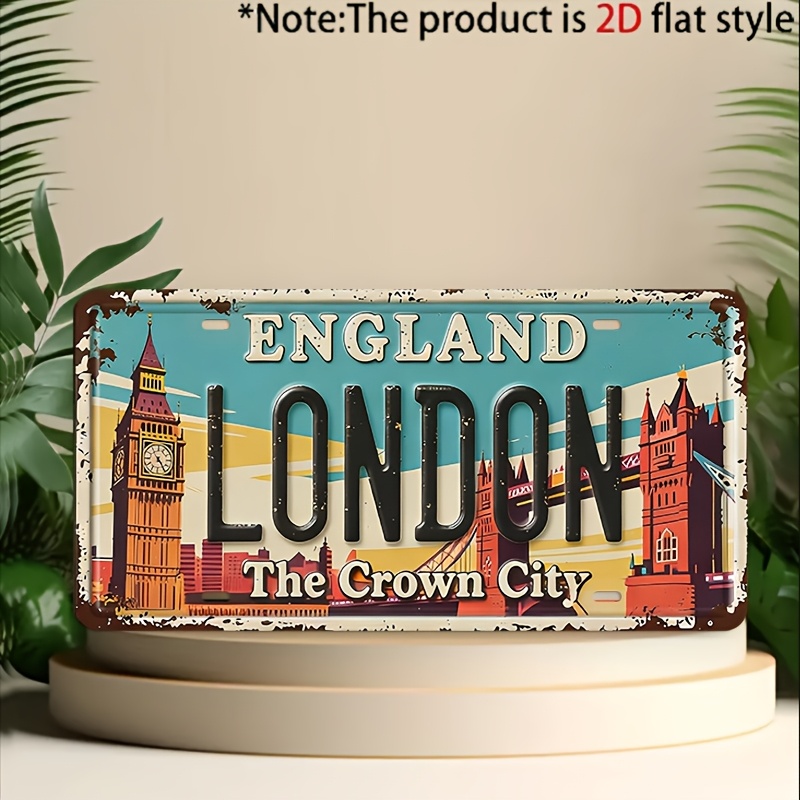 Home Office London - لافتة معدنية بتصميم مدينة لندن الإنجليزية
