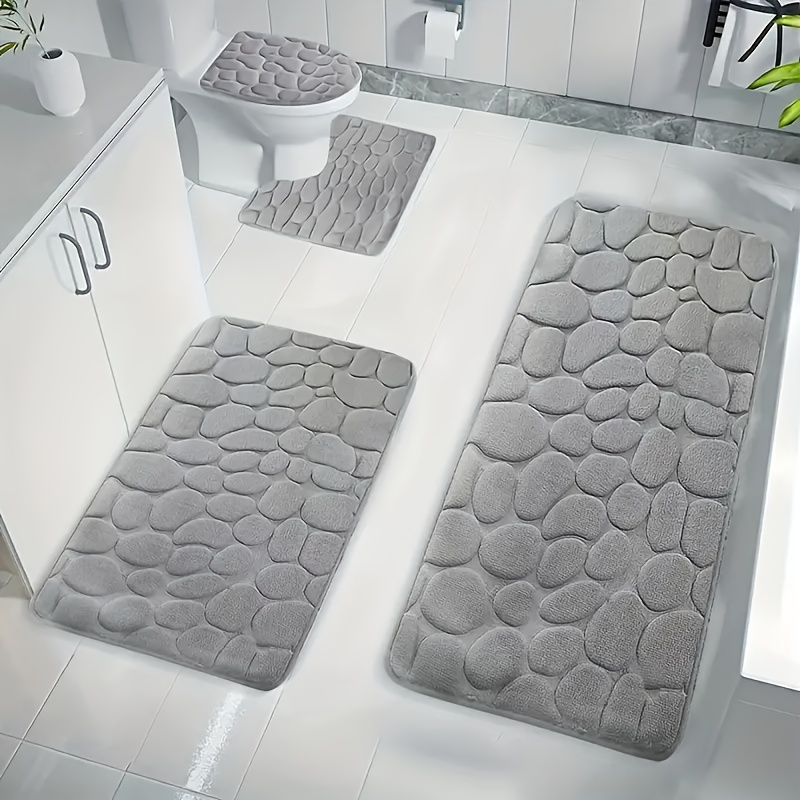 Anti Fatigue Mat - طقم سجادة حمام منقوشة سريعة الجفاف
