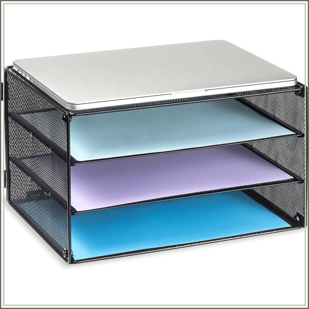 Letter Tray Desk - منظم رسائل شبكي ثلاثي الطبقات للمكتب،