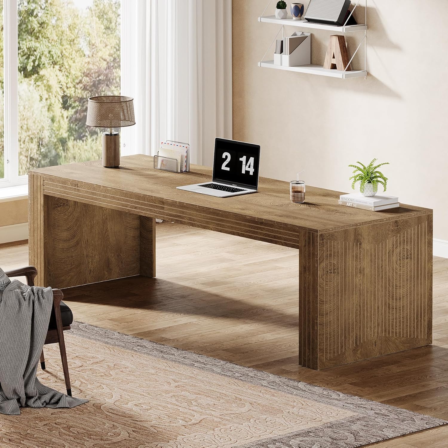 # مكتب كمبيوتر مزدوج طويل جدًا - مراجعة Home Office With Two Desks وسعره