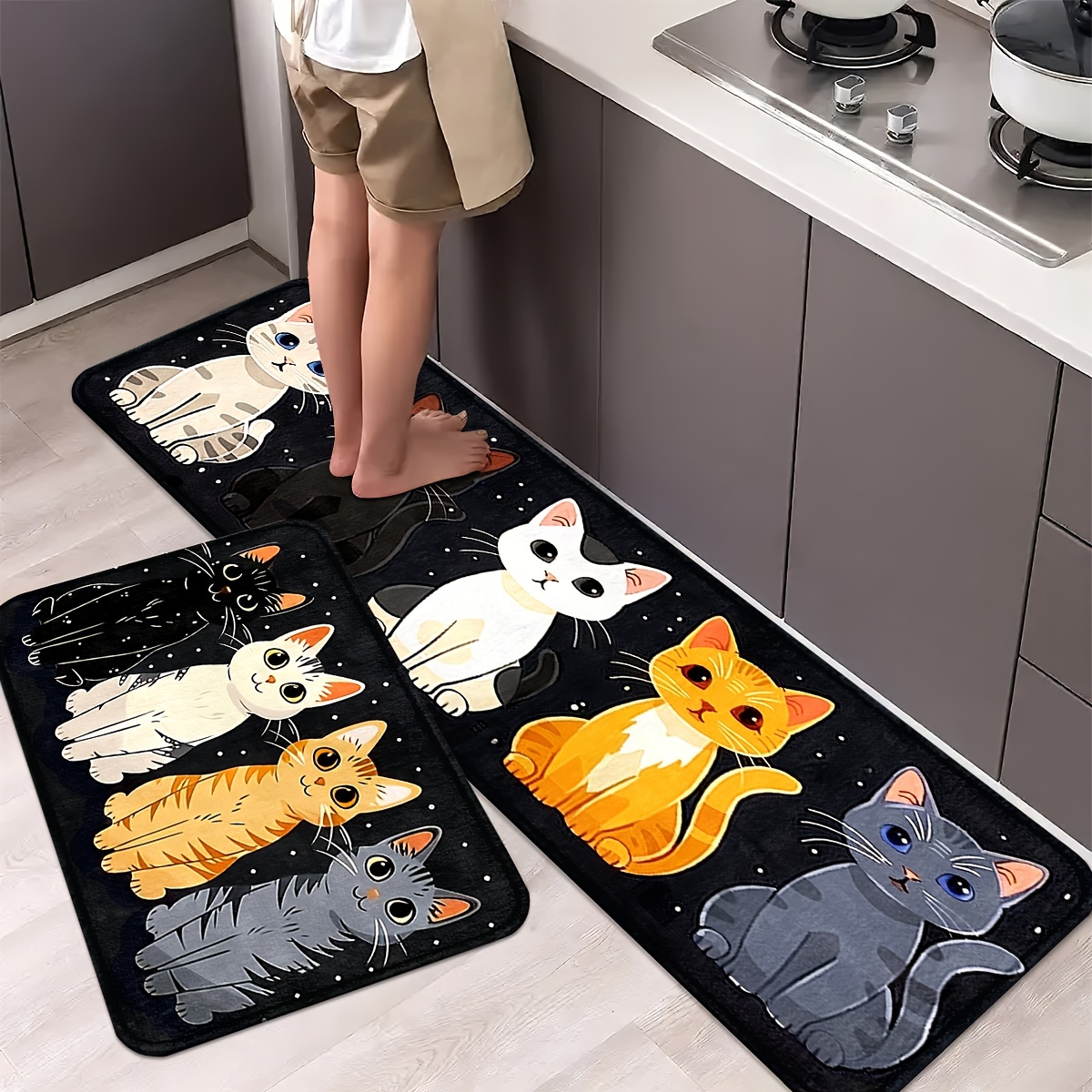 سجادة مطبخ بتصميم قطة لطيفة من - مراجعة Anti Fatigue Mat وسعره