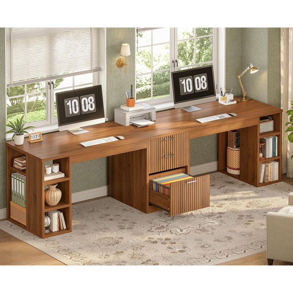 مكتب كمبيوتر 96.5 بوصة مع طاول - مراجعة Home Office With Two Desks وسعره