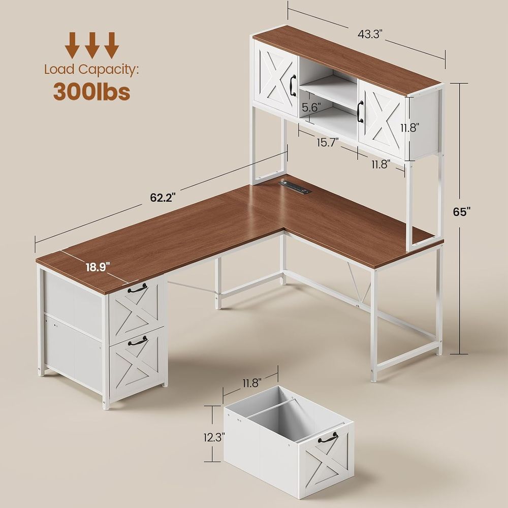 مكتب على شكل حرف L مع وحدة تخز - مراجعة Home Office With Two Desks وسعره