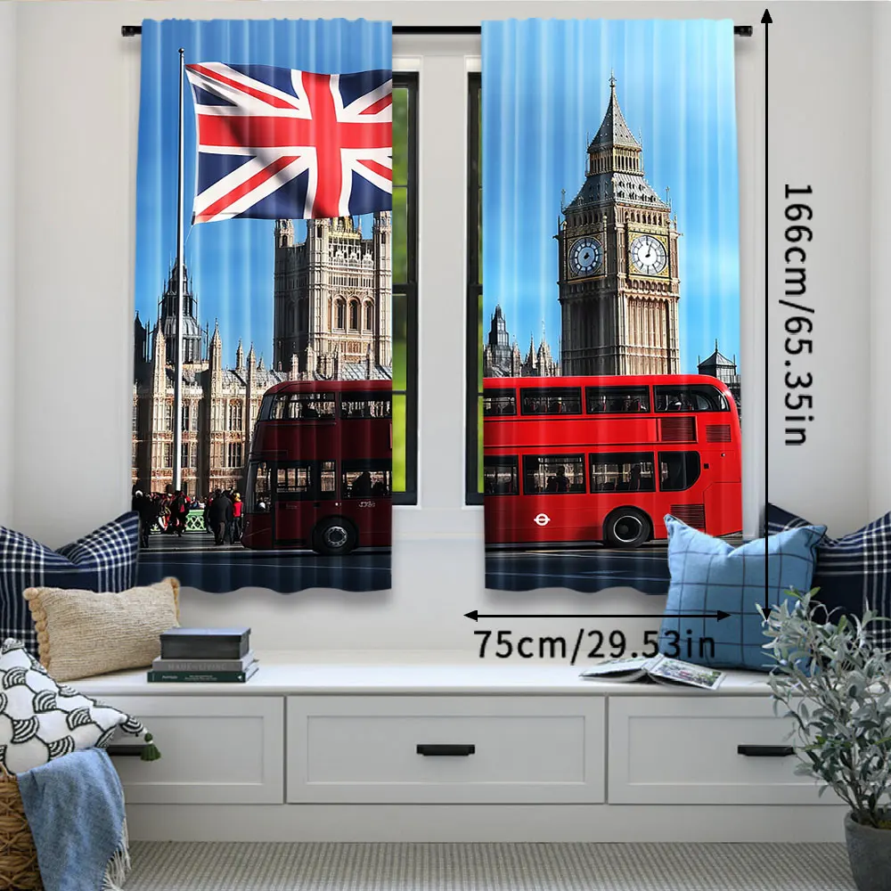 2 قطعة ستارة خلفية شارع بيج بن - مراجعة Home Office London وسعره