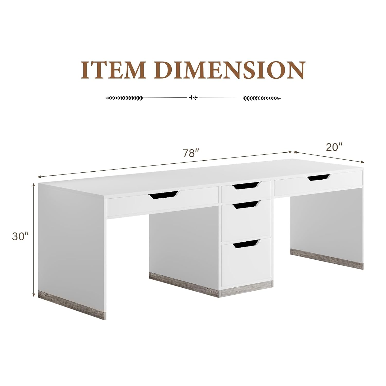 مكتب لشخصين بطول 78 بوصة مع 5  - مراجعة Home Office With Two Desks وسعره